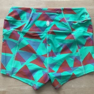 Free people biker shorts small green Movement Make Way Printed Rasher
